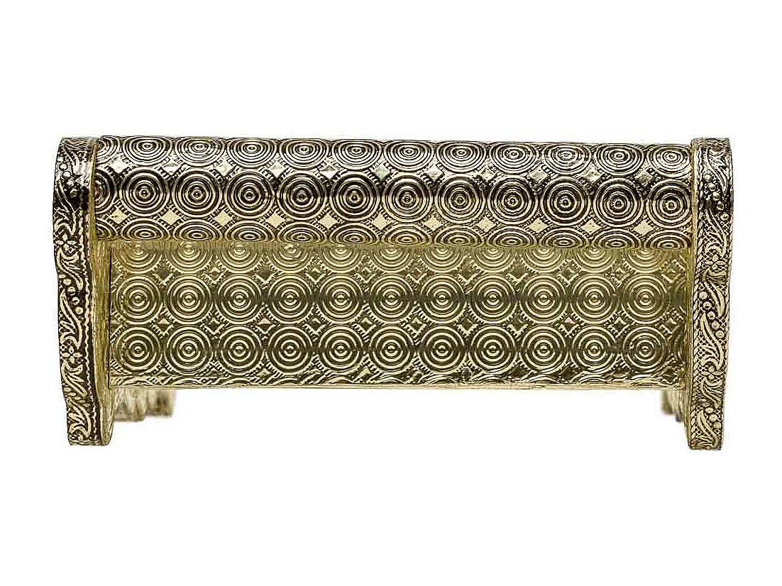 Vassoio in metallo goffrato dorato 25x13x6h