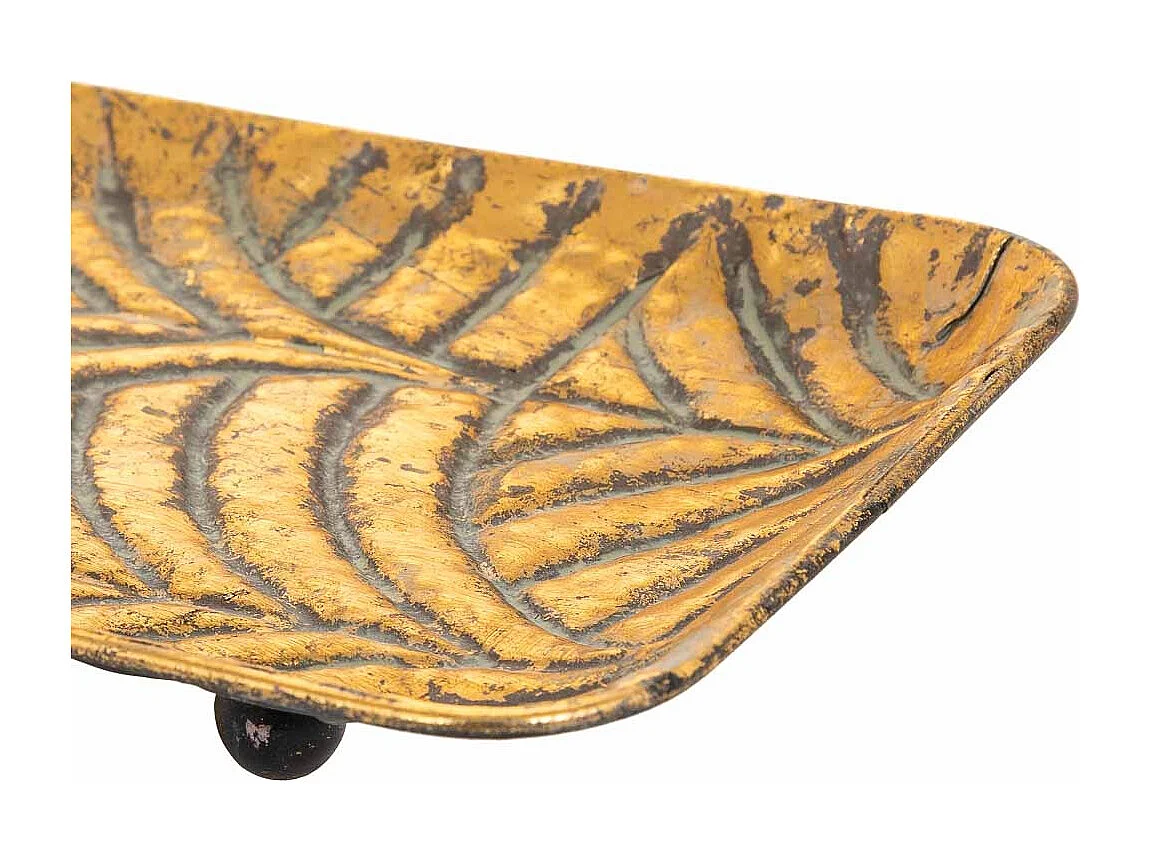 Mesa de centro em metal dourado 39,5x19,5x4,5