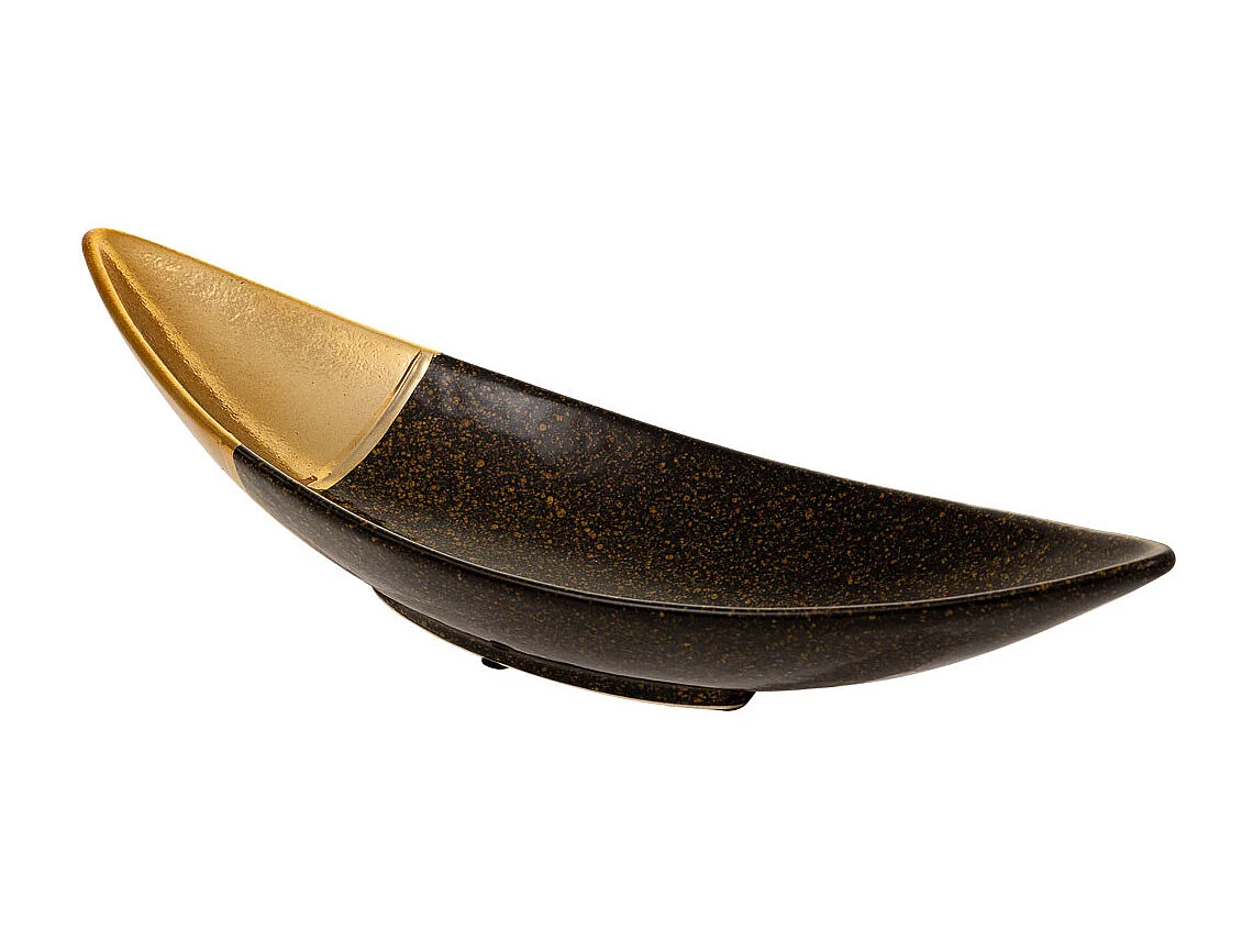 Centro de mesa em cerâmica dourada 41x14x9,5