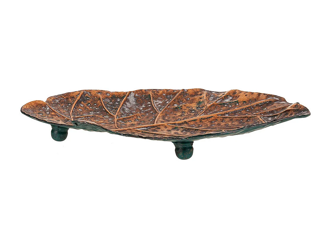 Foglia decoro dorato 37x31x5h