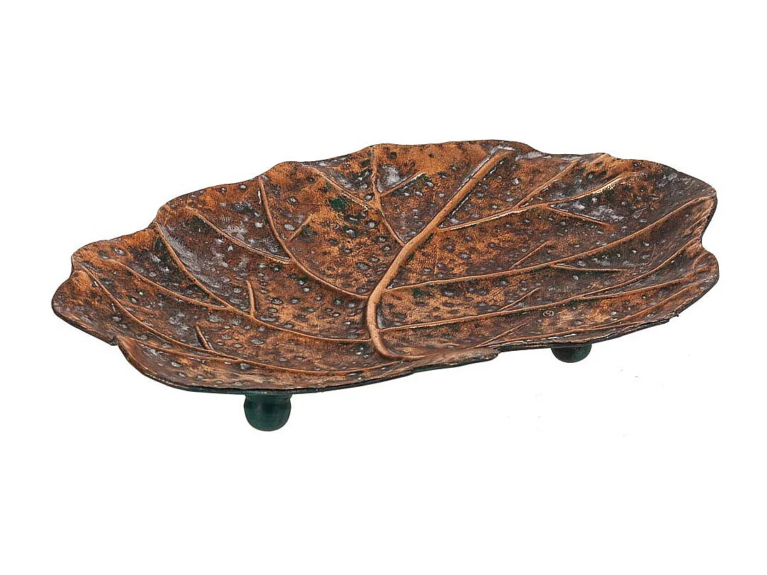 Foglia decoro dorato 37x31x5h