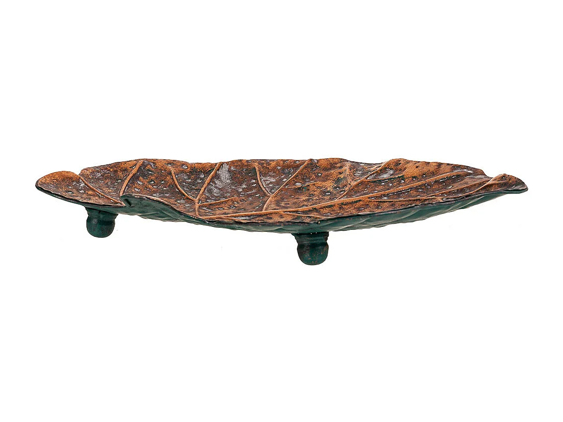Foglia decoro dorato 37x31x5h