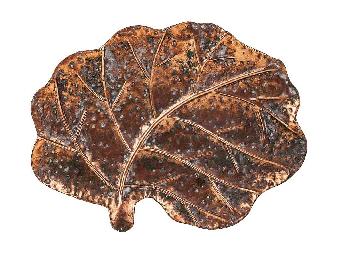 Foglia decoro dorato 37x31x5h
