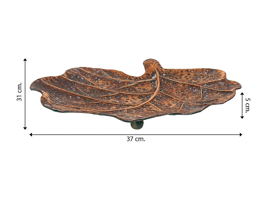 Foglia decoro dorato 37x31x5h