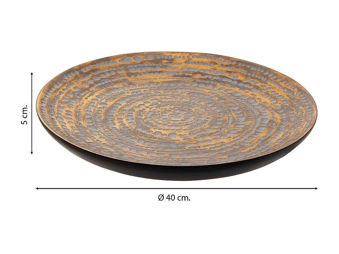 Centro de mesa em poliresina marrom 40x5x40