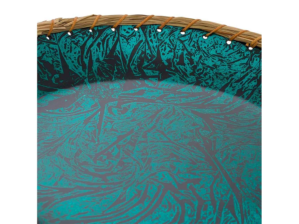 Prato cerâmico azul 37x37x6,5