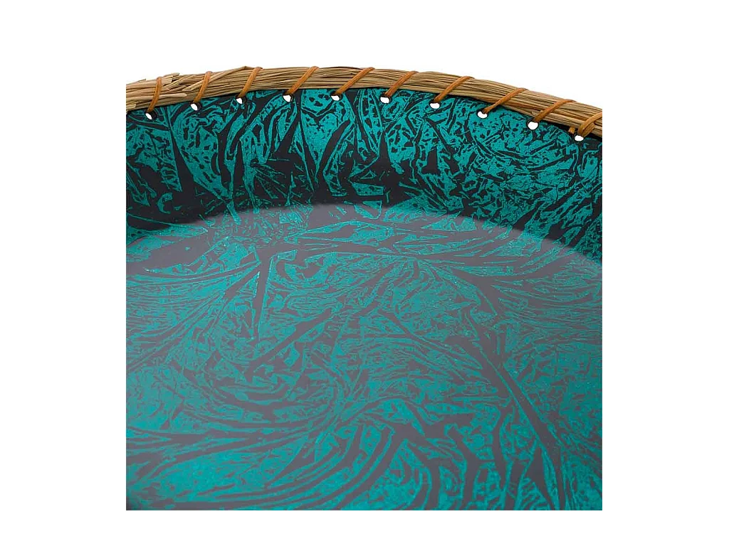Assiette en céramique bleue 37x37x6,5h