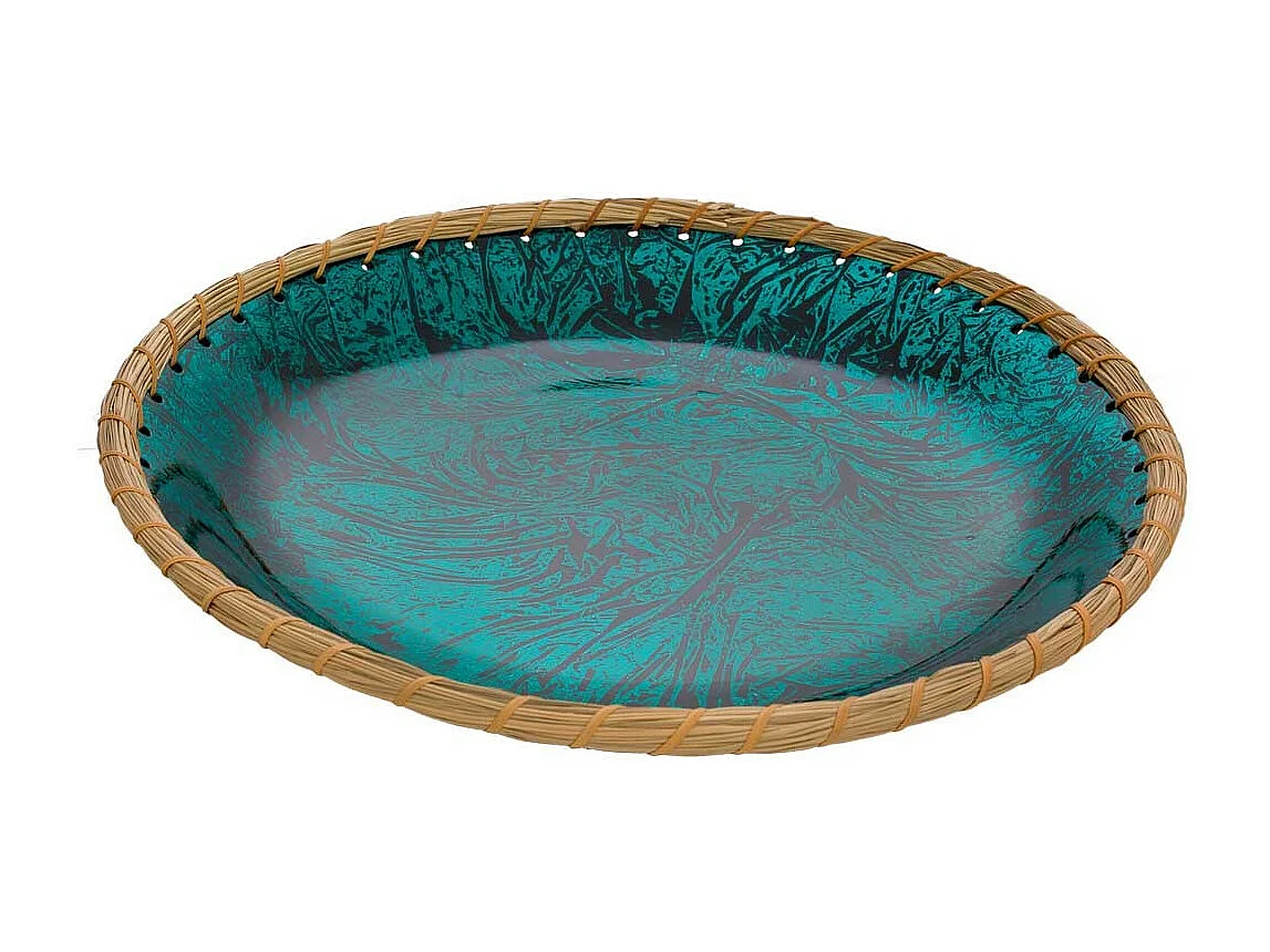 Plato de cerámica azul 37x37x6,5