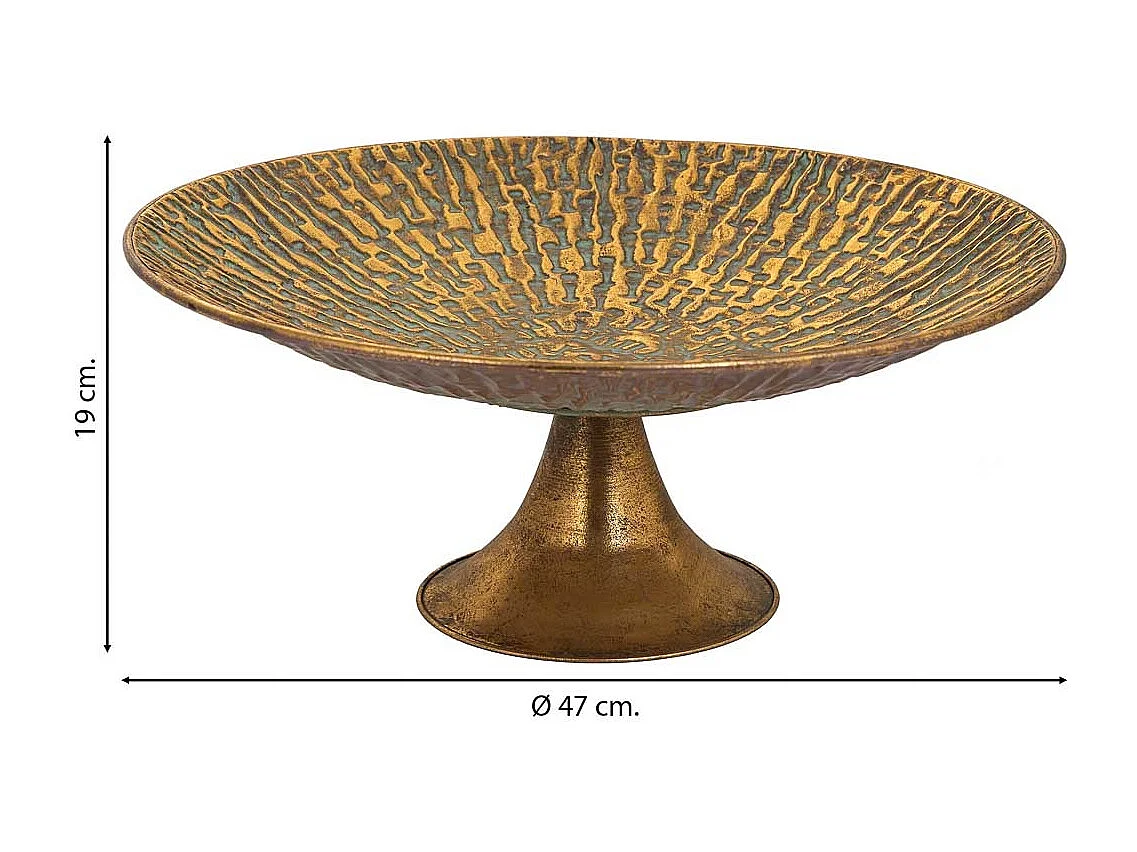 Goldener Mitteltisch aus Metall, 47x47x19h cm