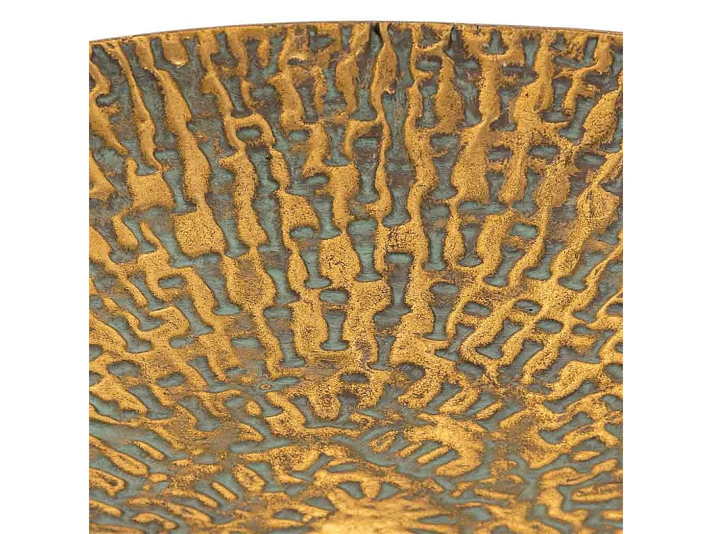 Goldener Mitteltisch aus Metall, 47x47x19h cm