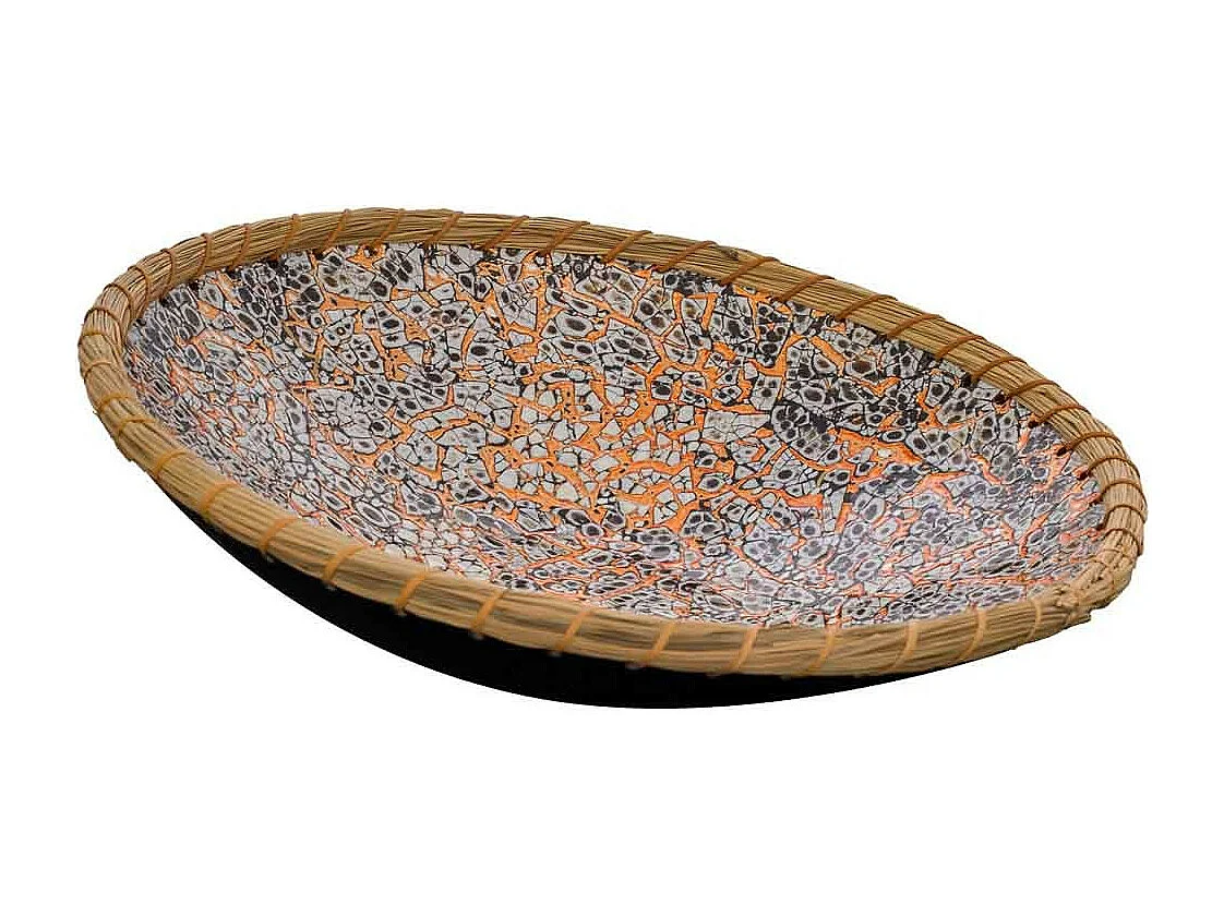 Tigela de cerâmica marrom 31,5x31,5x8