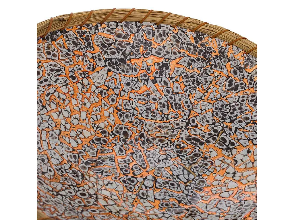 Tigela de cerâmica marrom 31,5x31,5x8