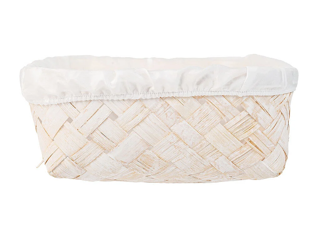 Bandeja de bambú forrada blanco 36x24x8