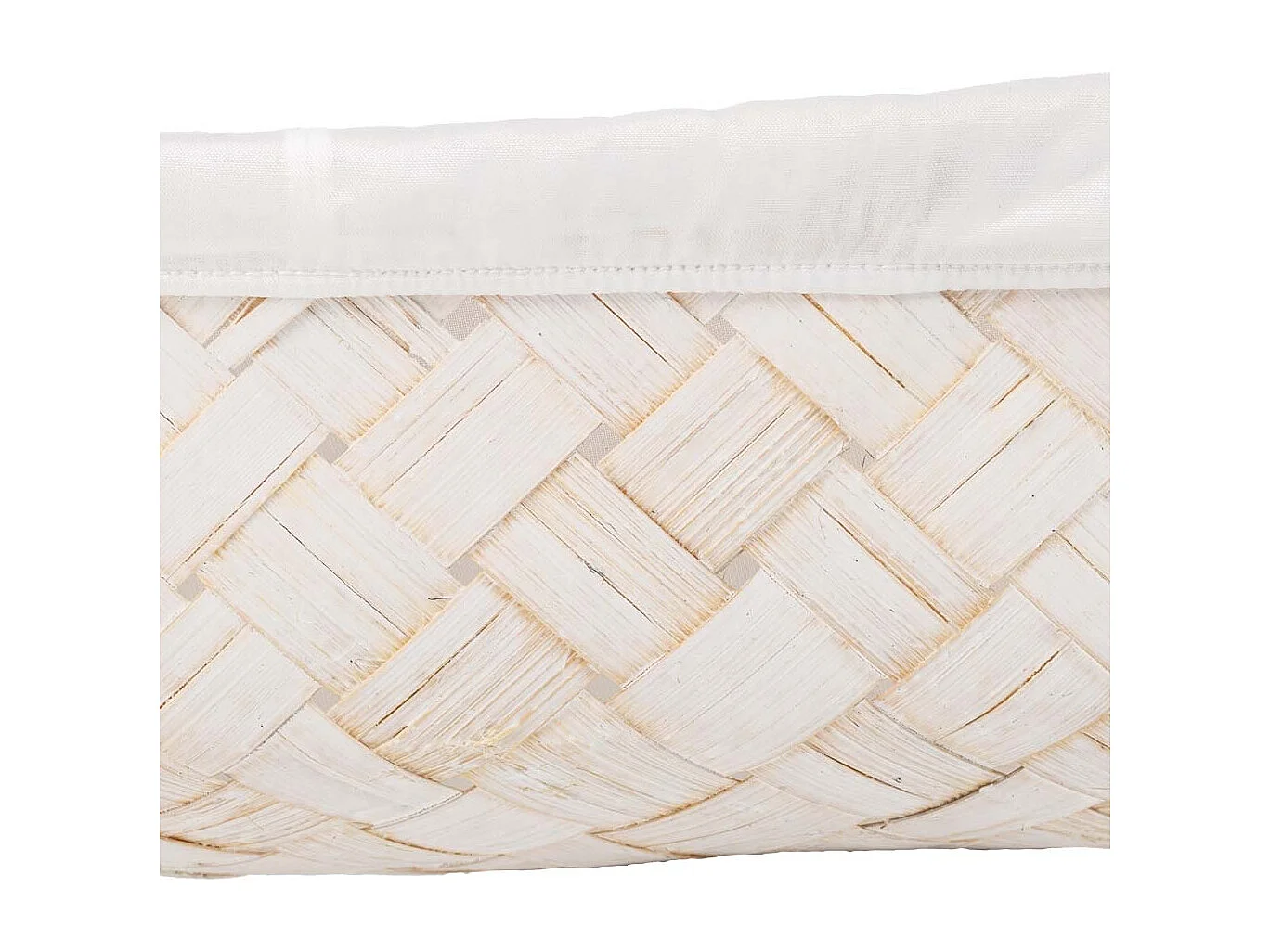 Bandeja de bambú forrada blanco 36x24x8