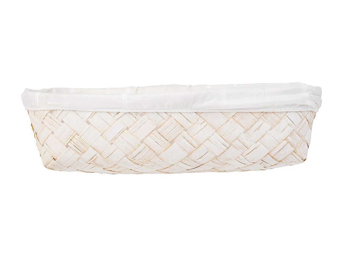 Vassoio in bambù foderato bianco 36x24x8h