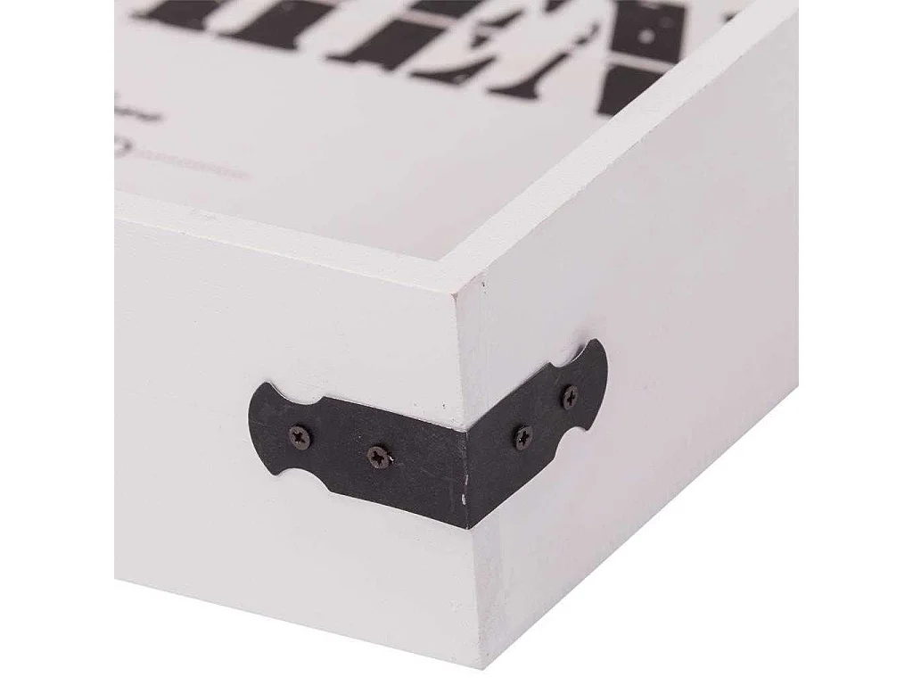 Set 2 bandejas de madera con lacado blanco