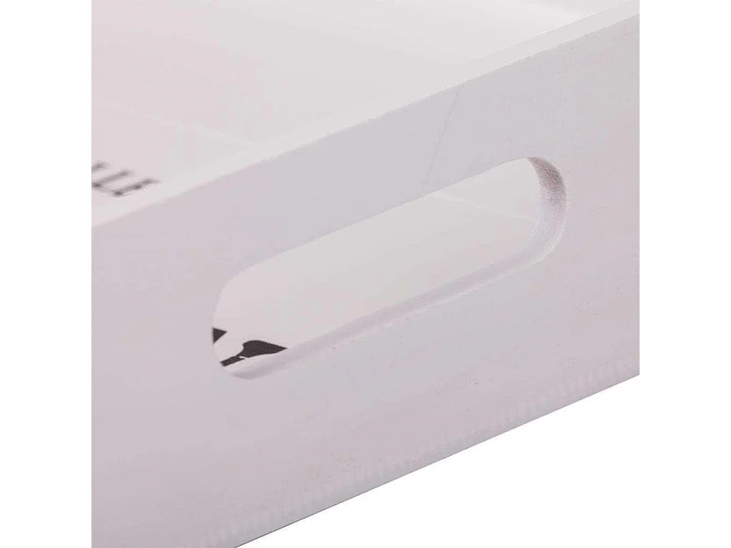 Set di 2 vassoi in legno laccato bianco