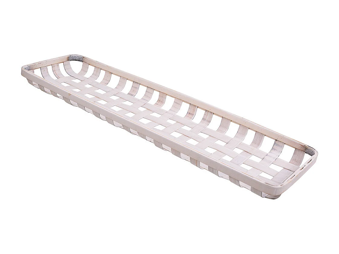 Bandeja de bambu branco 75x21x5