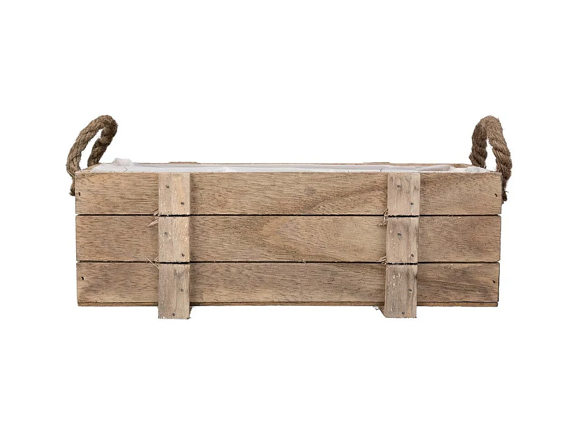 Panier en bois avec poignées marron 32x13x10,5h