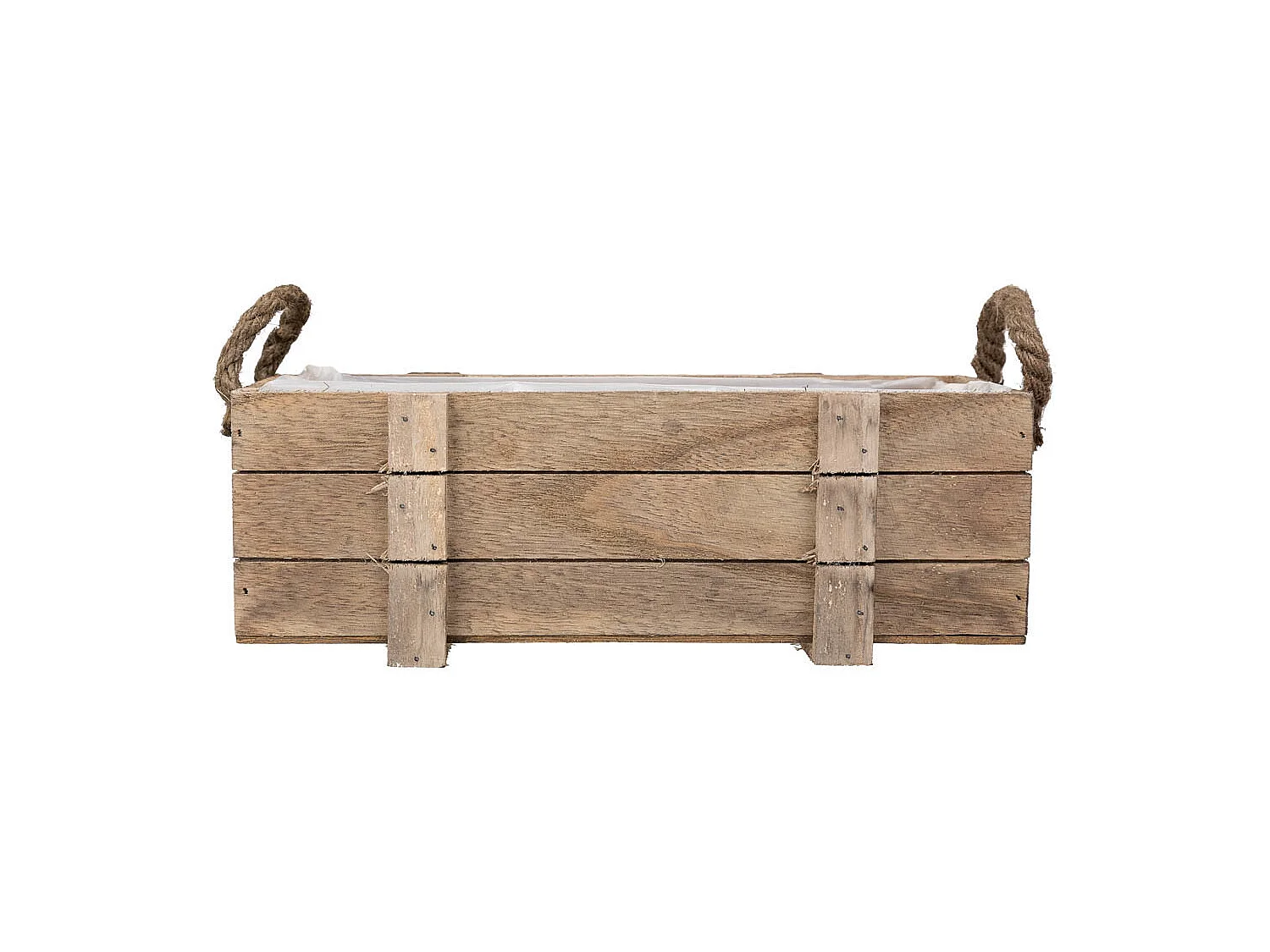 Cesto de madera con asas marrón 32x13x10,5