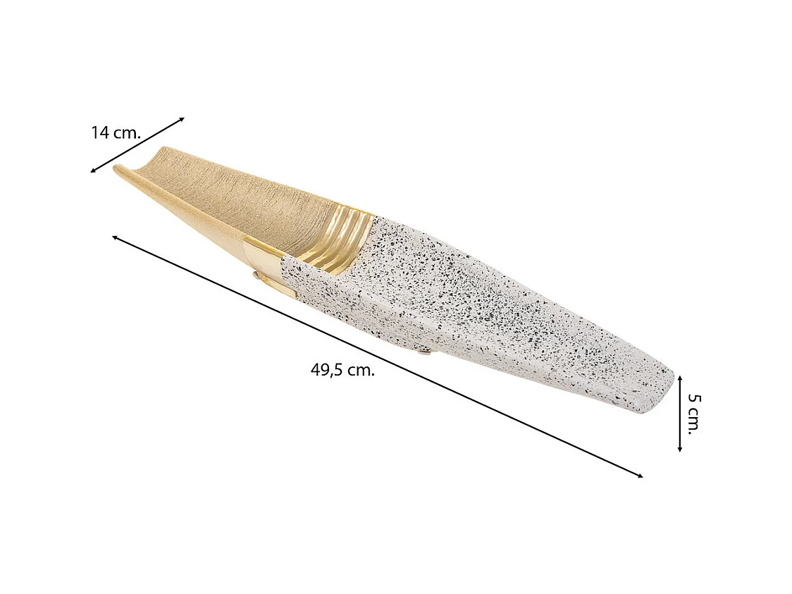 Goldenes Tafelaufsatz aus Keramik, 49,5 x 14 x 5 h cm