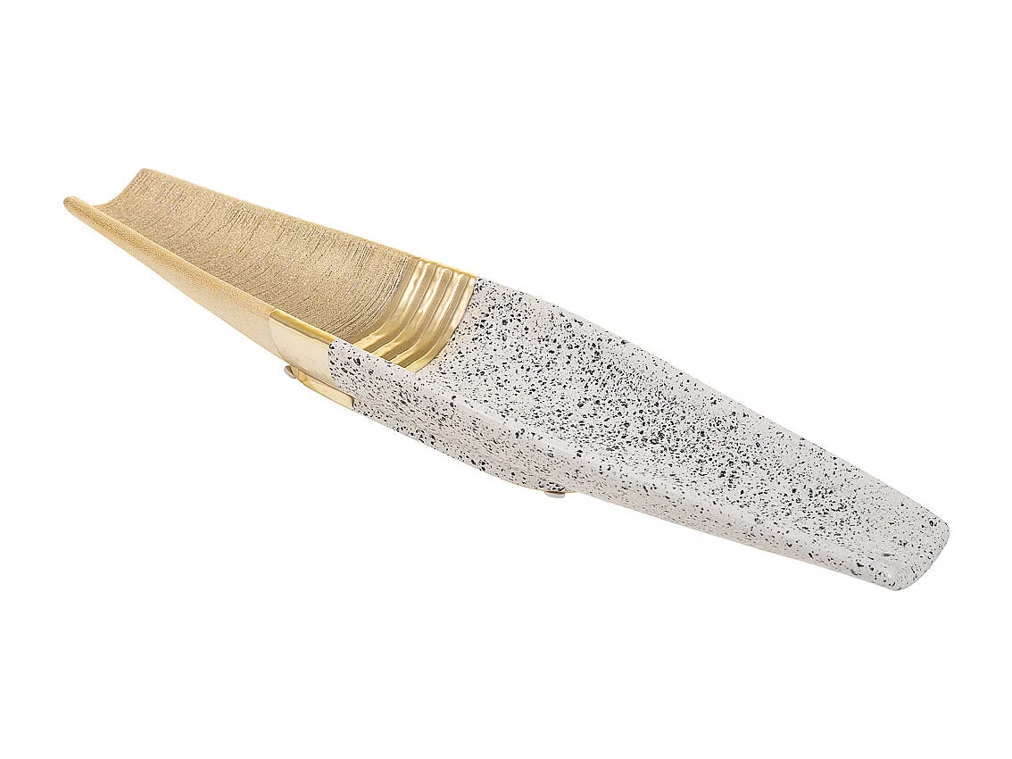 Centrotavola in ceramica dorata 49,5x14x5h