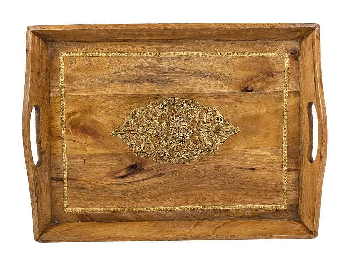 Bandeja de madeira 47x31x16