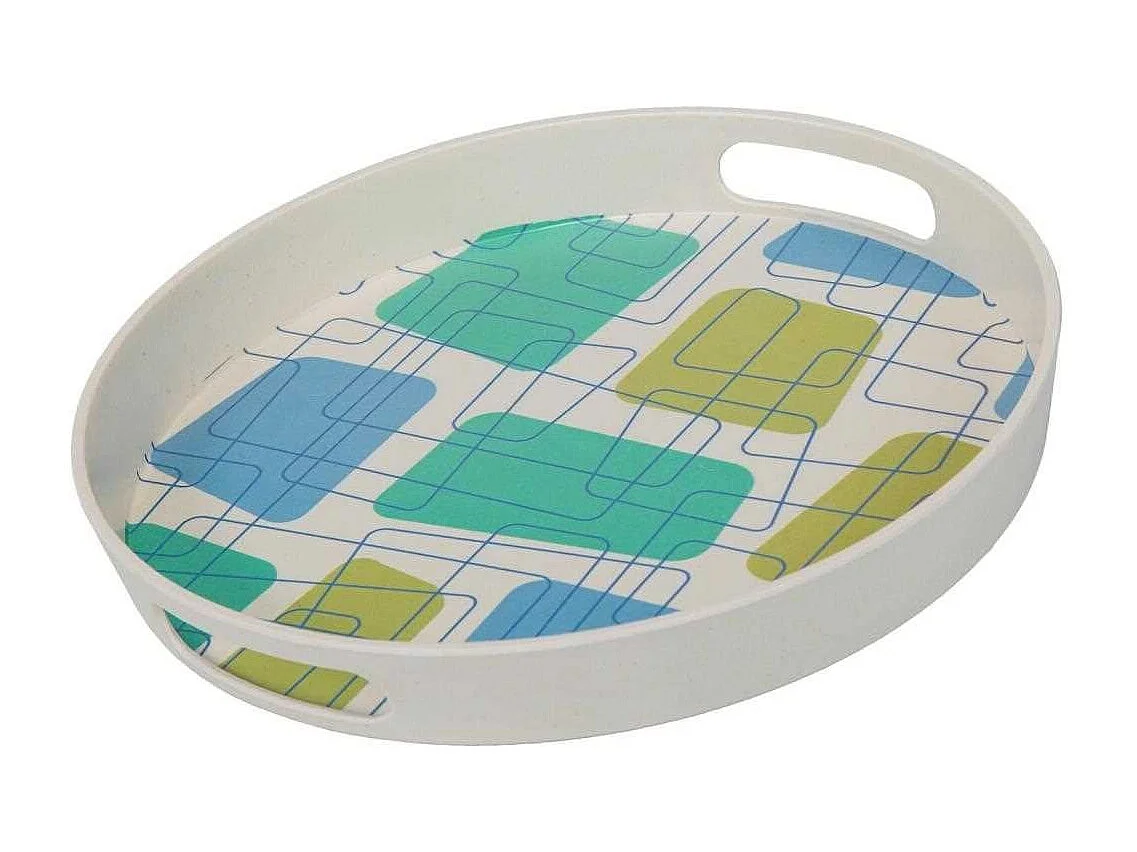 Ensemble de 2 plateaux en bambou colorés