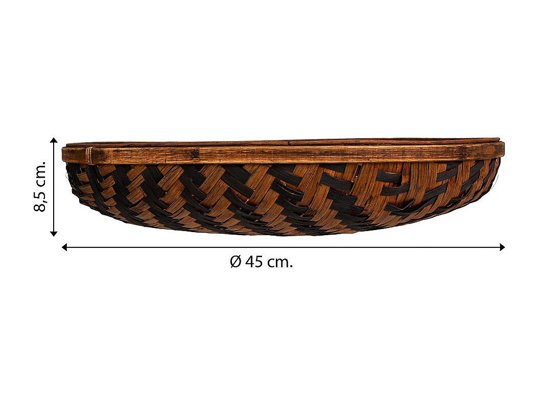 Bandeja de bambú marrón d45x8,5