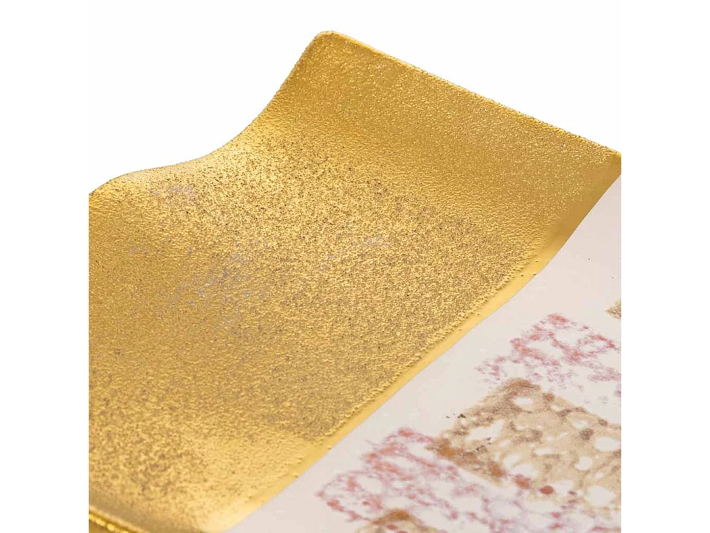 Centro de mesa em cerâmica dourada 26x20x3