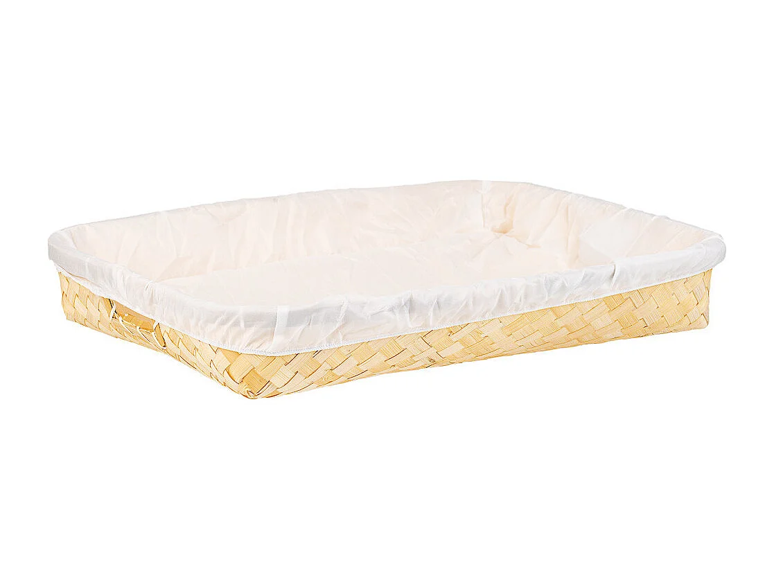 Braun gefüttertes Bambustablett 50x40x8h cm