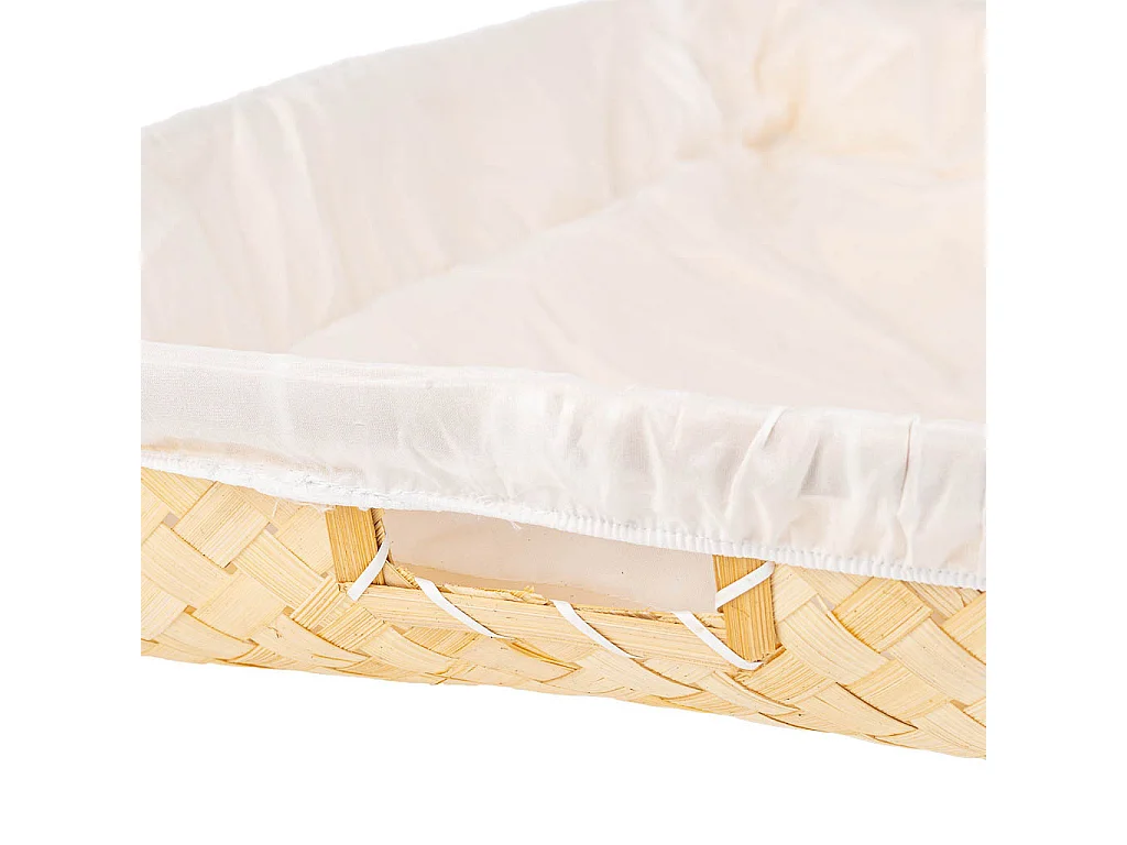 Braun gefüttertes Bambustablett 50x40x8h cm