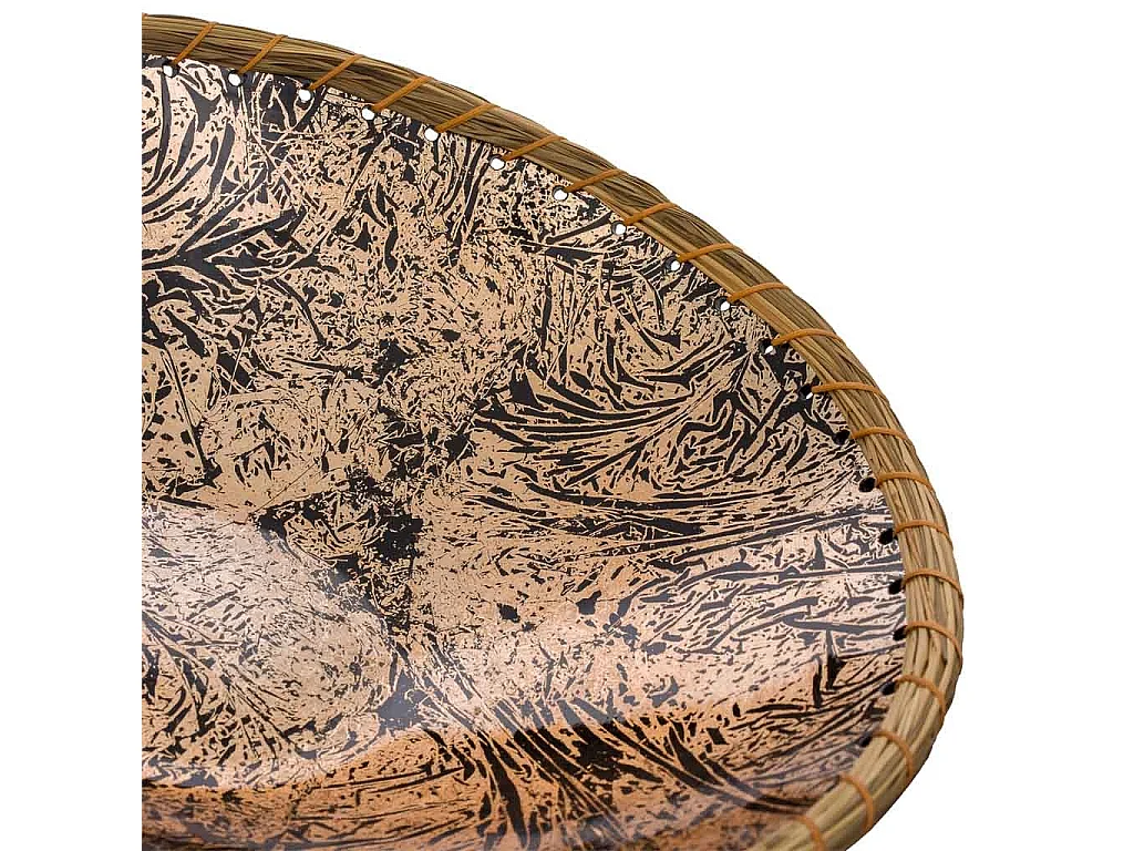 Bowl de cerámica dorado 37x37x11