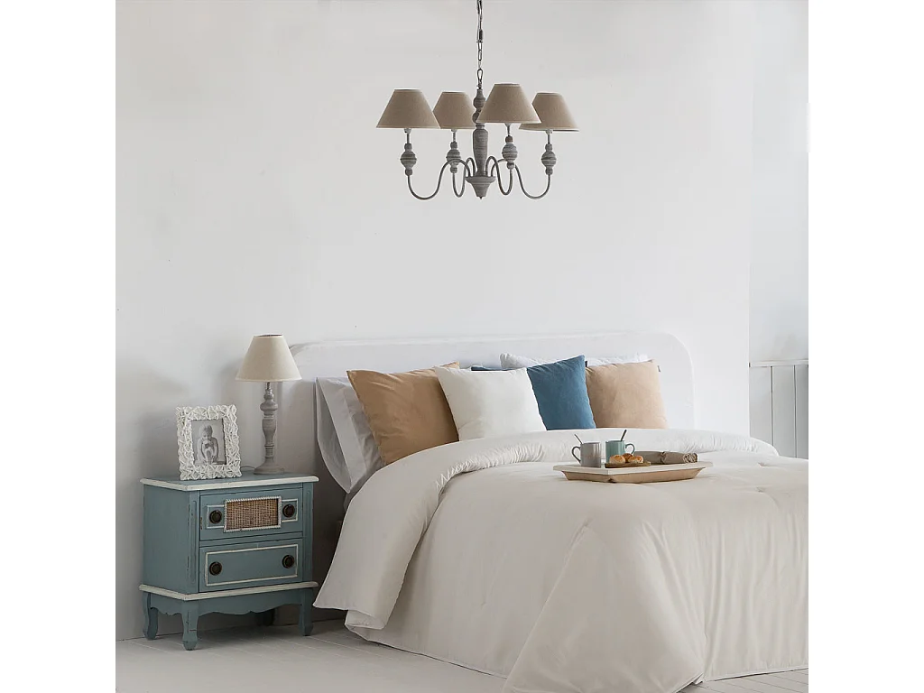 Weiß lackiertes Holztablett 43x33x5,5h cm