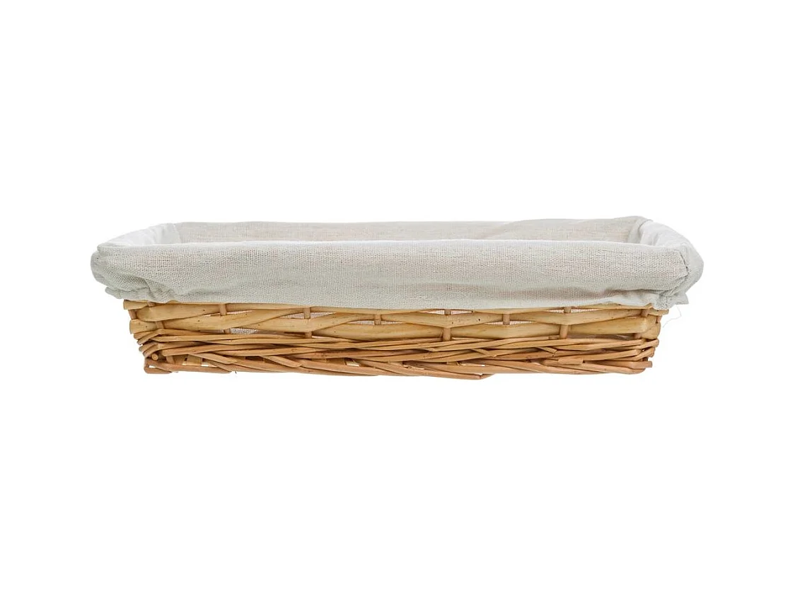 Plateau en osier avec doublure blanche 36x24x8h
