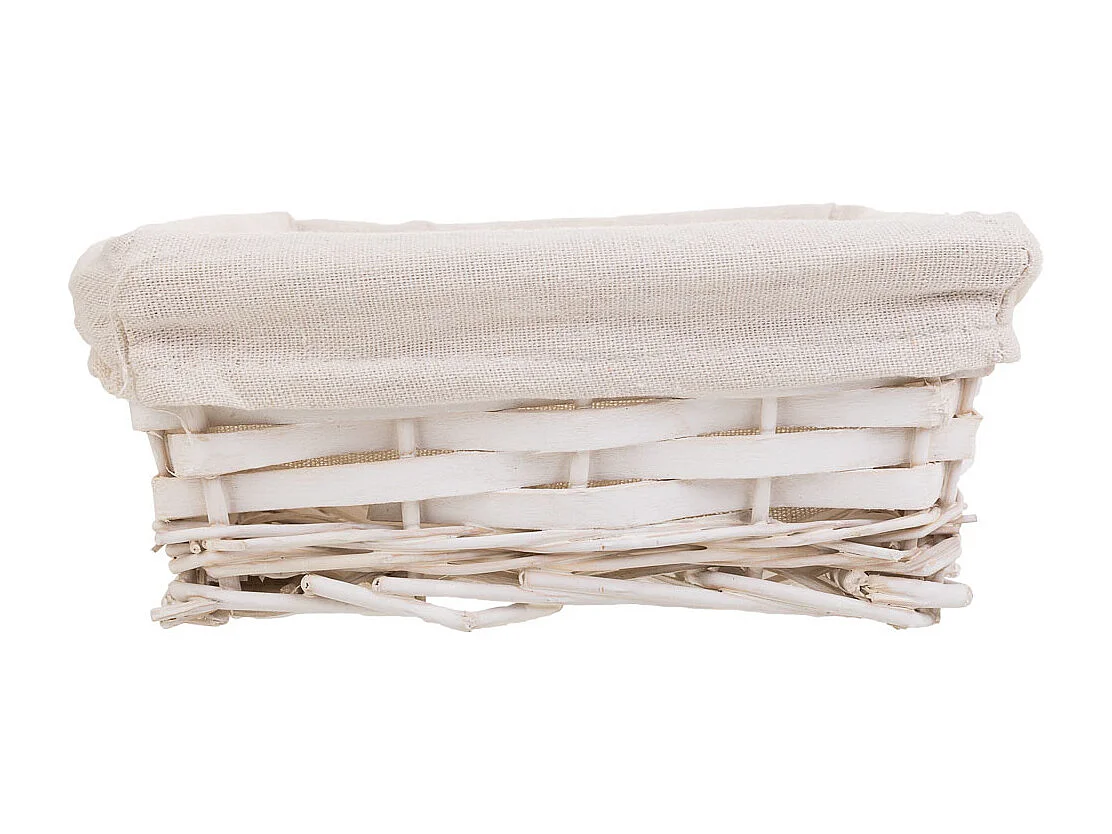 Bandeja de vime branca 29,5x20x07