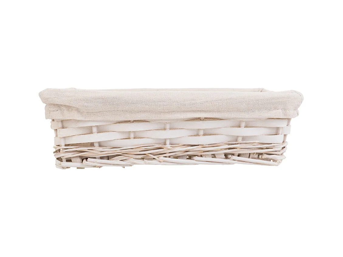 Vassoio in vimini bianco 29,5x20x07h