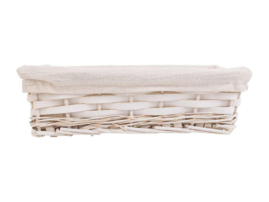Vassoio in vimini bianco 29,5x20x07h