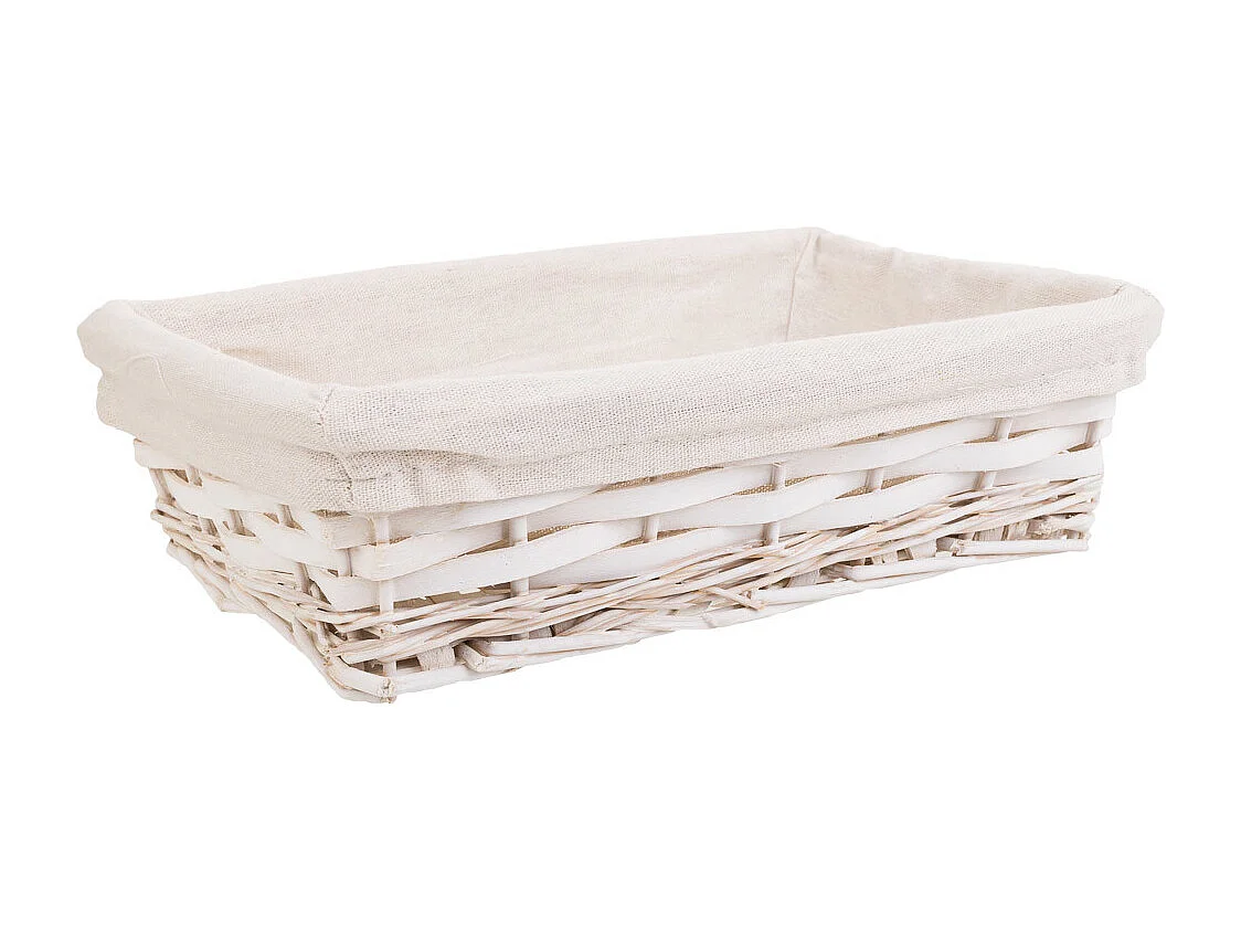 Vassoio in vimini bianco 29,5x20x07h