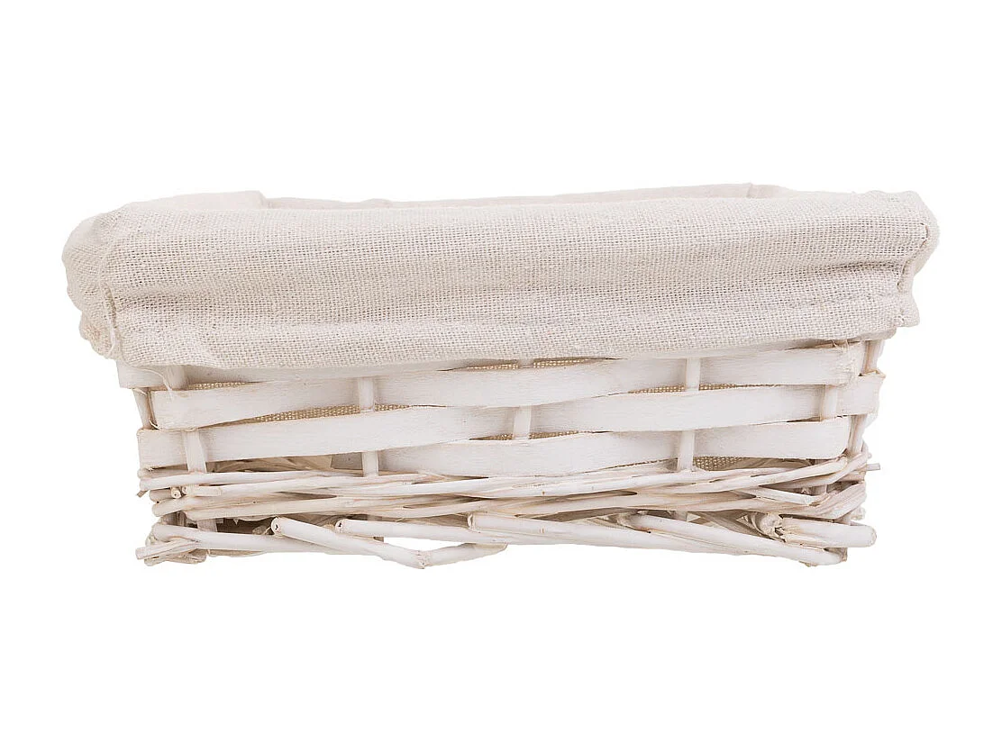 Vassoio in vimini bianco 29,5x20x07h