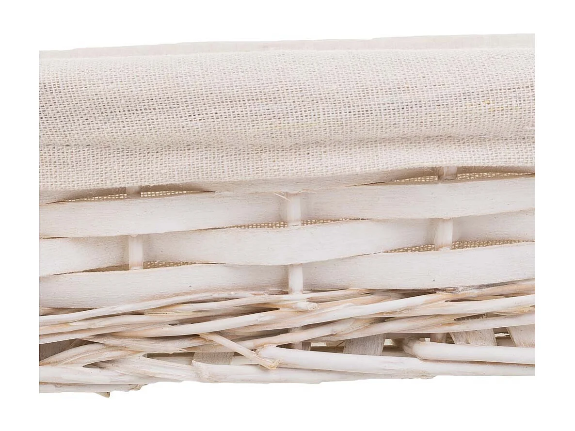 Vassoio in vimini bianco 29,5x20x07h