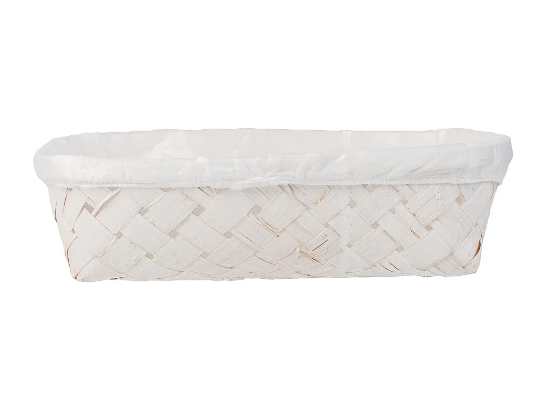 Bandeja de bambú forrada blanco 29,5x20x7