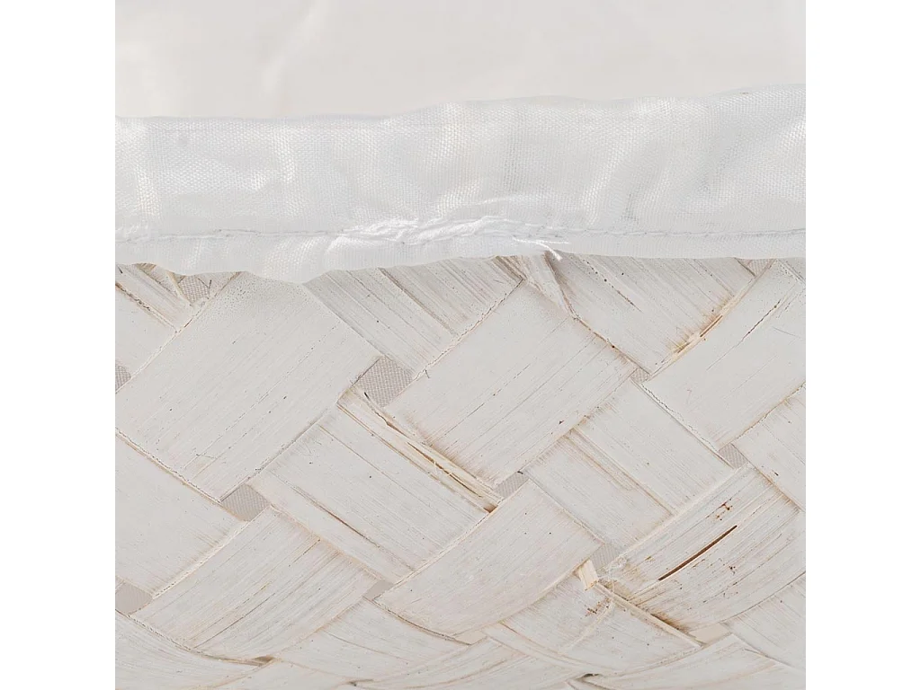 Bandeja de bambú forrada blanco 29,5x20x7