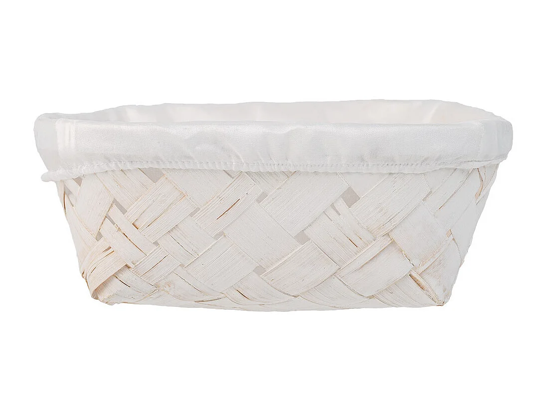 Bandeja de bambú forrada blanco 29,5x20x7