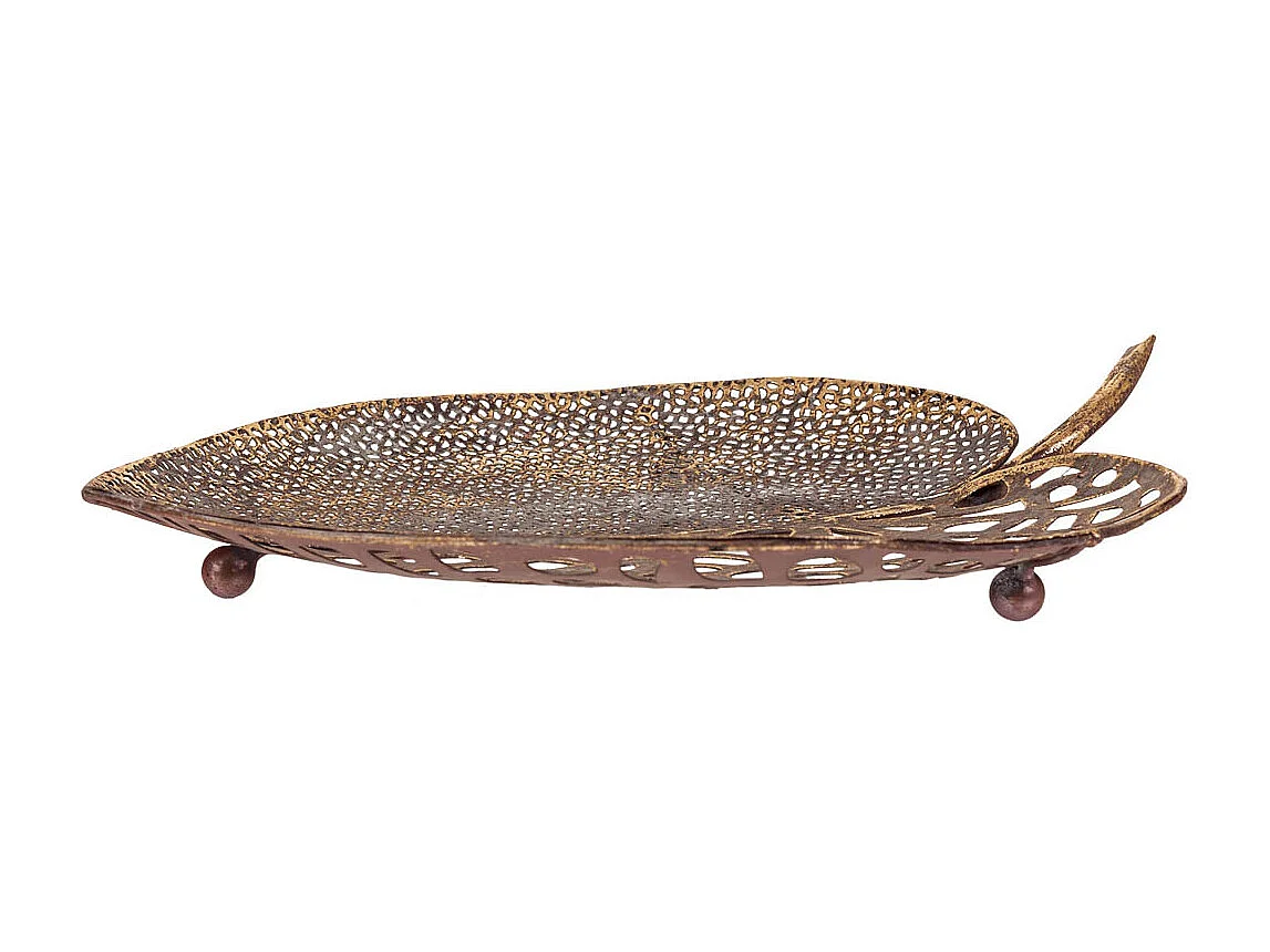 Goldenes Metalldekorationsblatt 38x34,5x4,5h cm