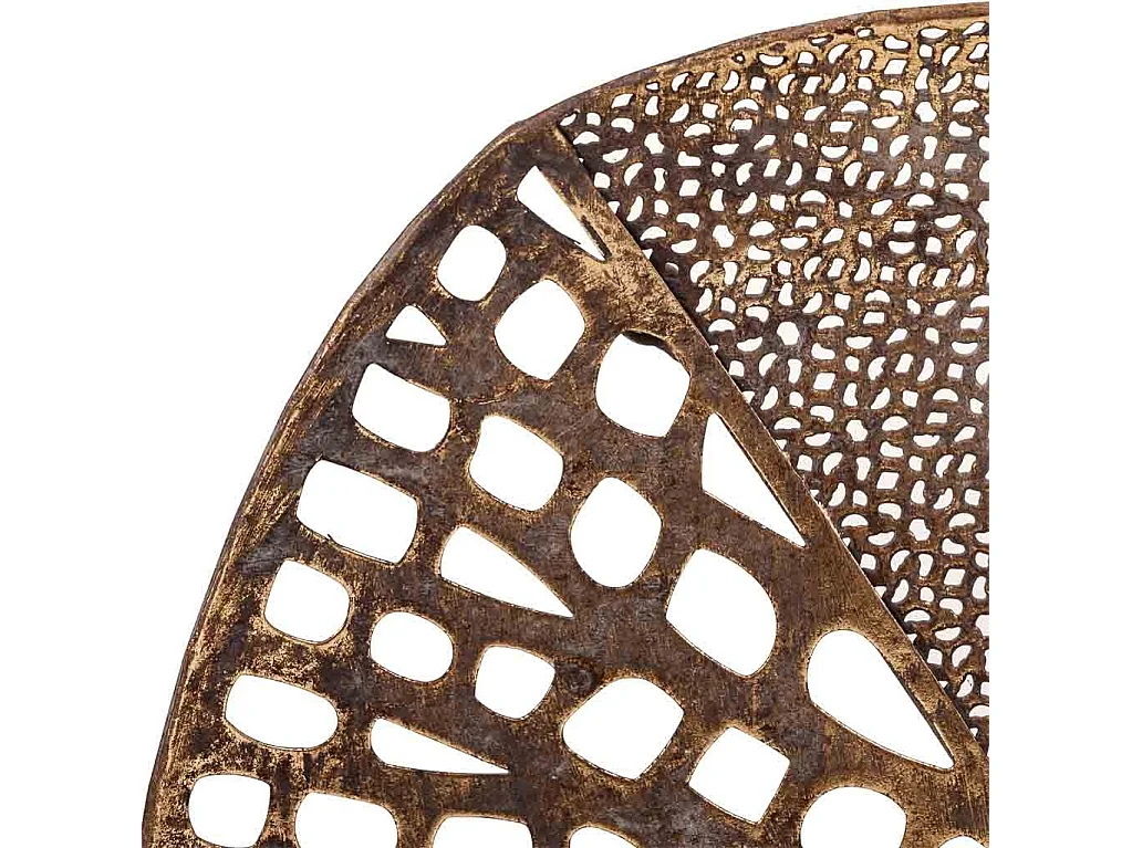 Decoro foglia metallo dorato 38x34,5x4,5h