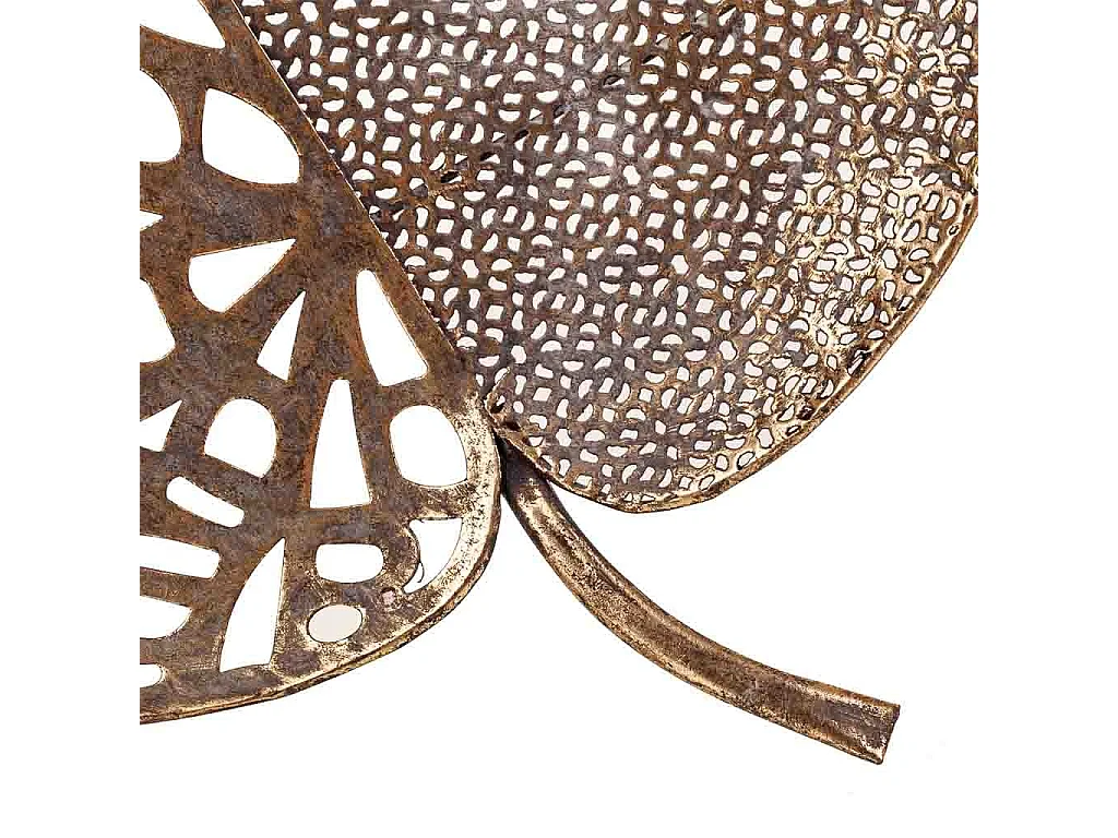 Decoro foglia metallo dorato 38x34,5x4,5h