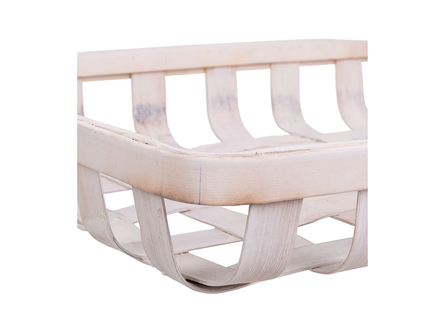 Weißes Bambustablett 42x30x6,5h cm