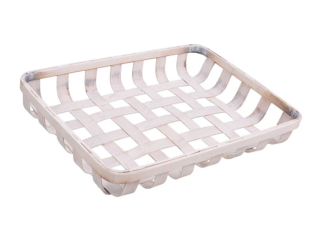 Bandeja de bambú blanca 42x30x6,5