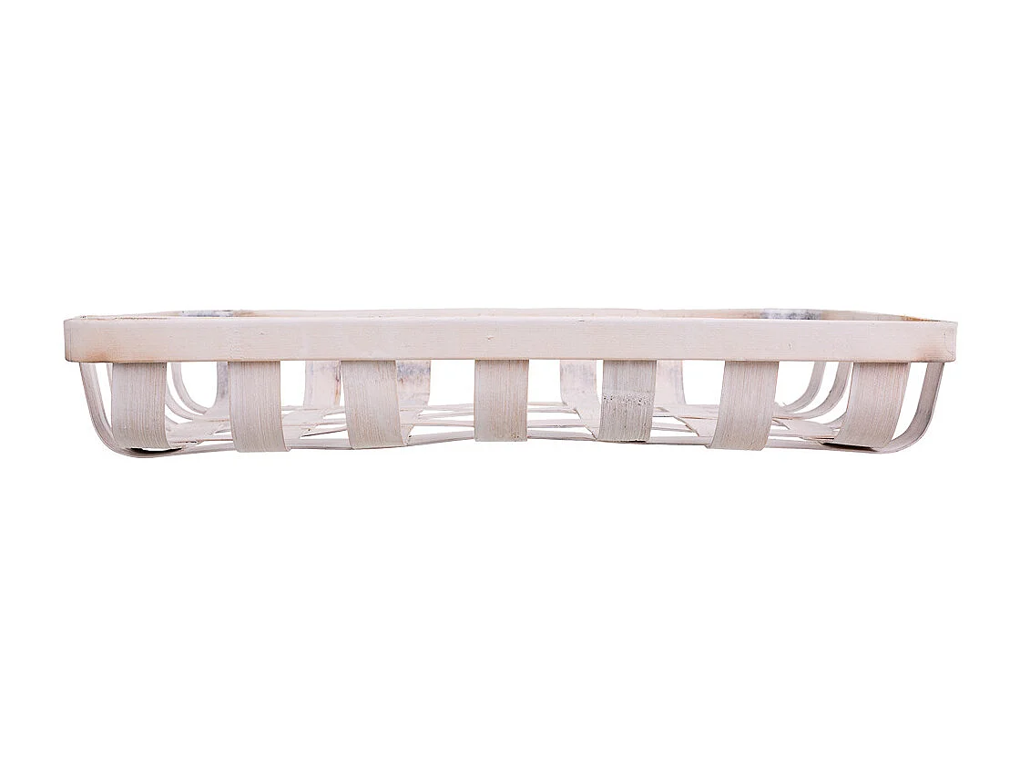 Weißes Bambustablett 42x30x6,5h cm